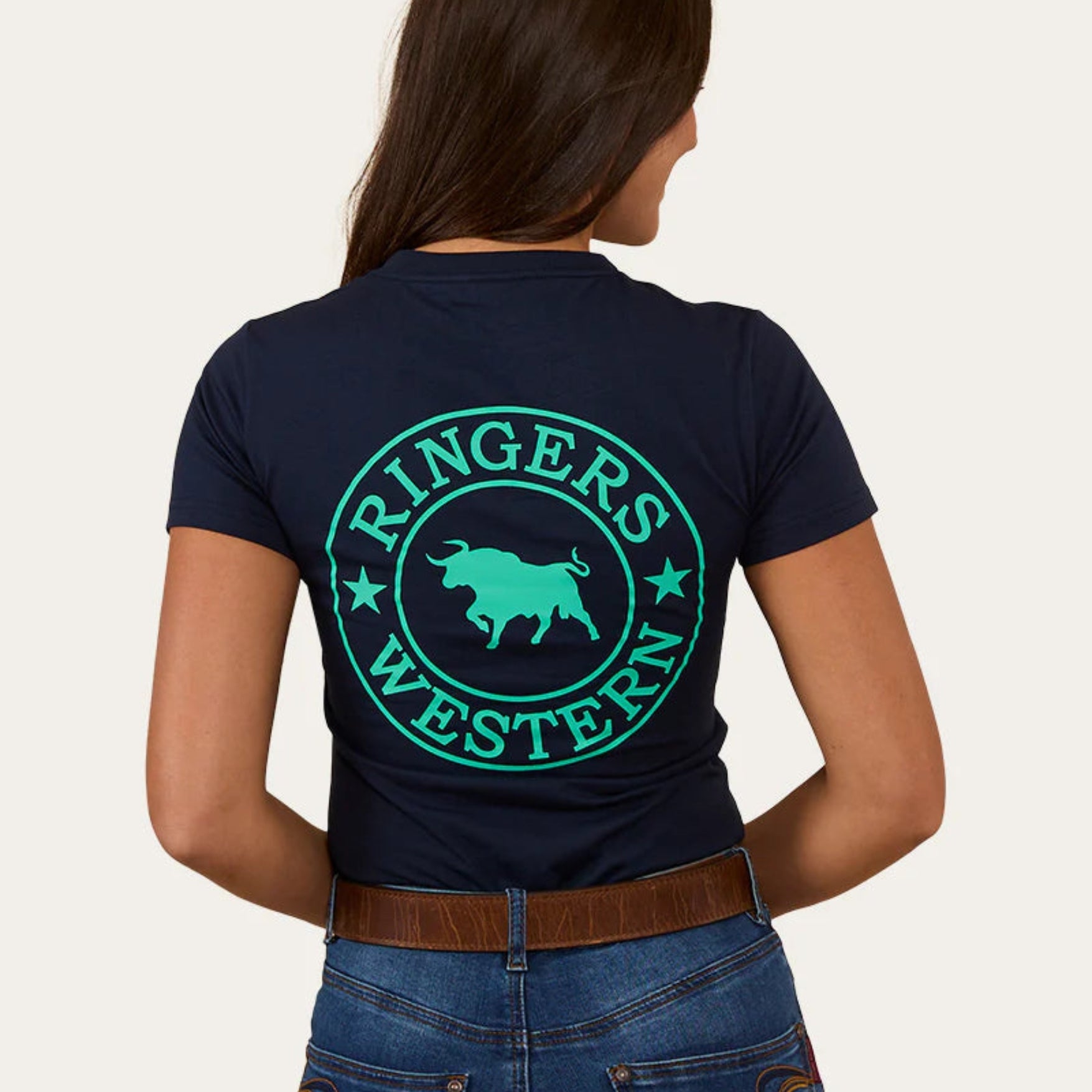 Signature Bull Womens Classic Fit T-Shirt - Navy/Mint – The Work Pit
