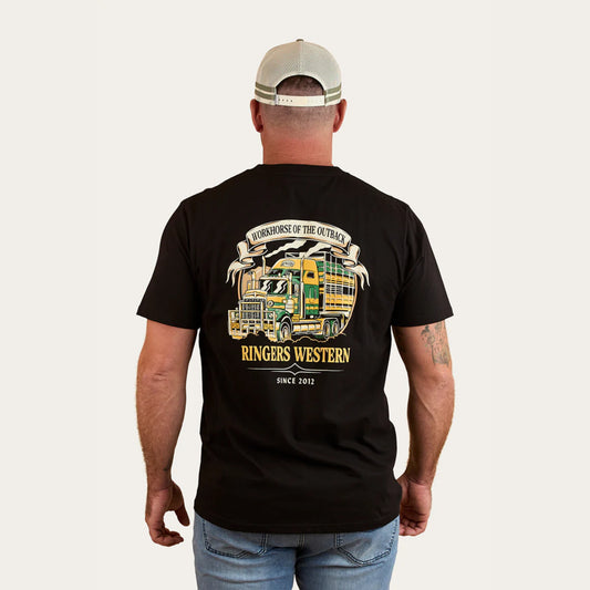 RINGERS WESTERN WORKHORSE MENS LOOSE FIT T-SHIRT - BLACK