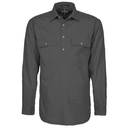 MENS PILBARA CLOSED FRONT LONG SLEEVE SHIRT