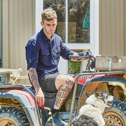 Mens Outdoor Long Sleeve Shirt - Navy