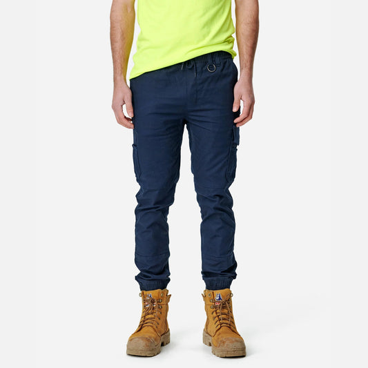 ELWD MENS CUFFED ELASTIC WAIST PANT - NAVY