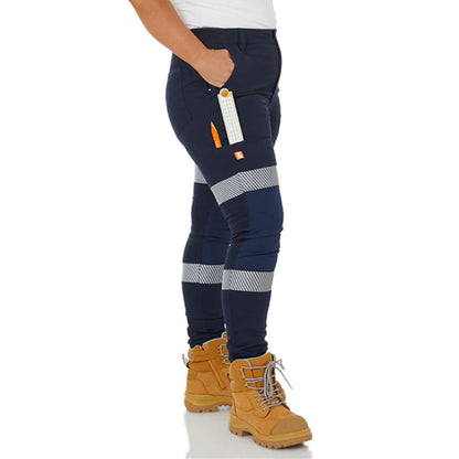 ZADIE WORKWEAR THE MIDDY PANT REFLECTIVE - NAVY TAPED