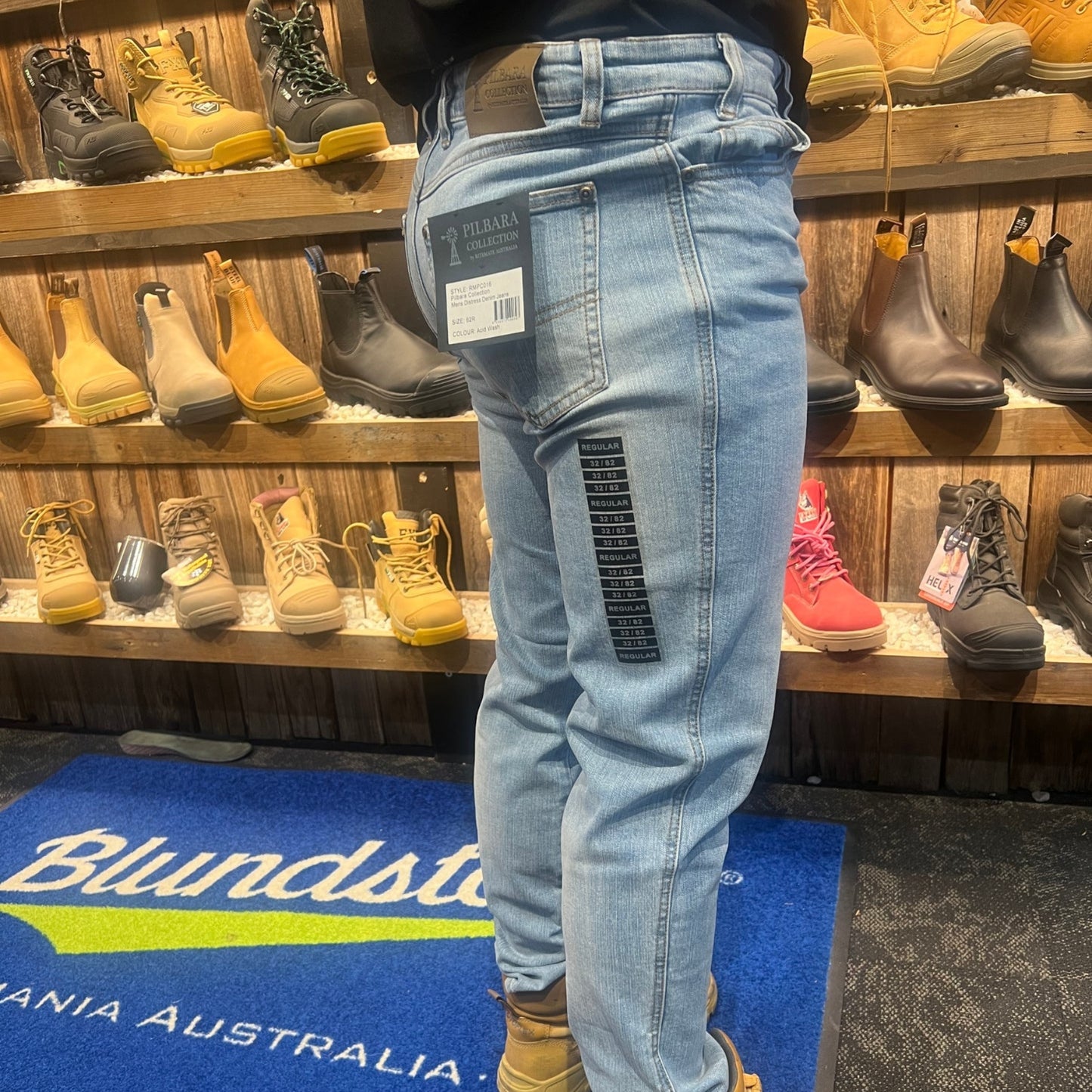 PILBARA  STRETCH DISTRESS DENIM JEANS