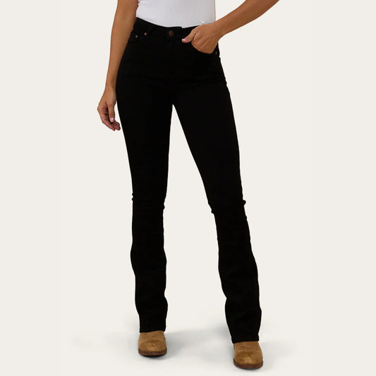 Ringers Western Penny Rodeo Womens High Rise Bootleg Jean - BLACK