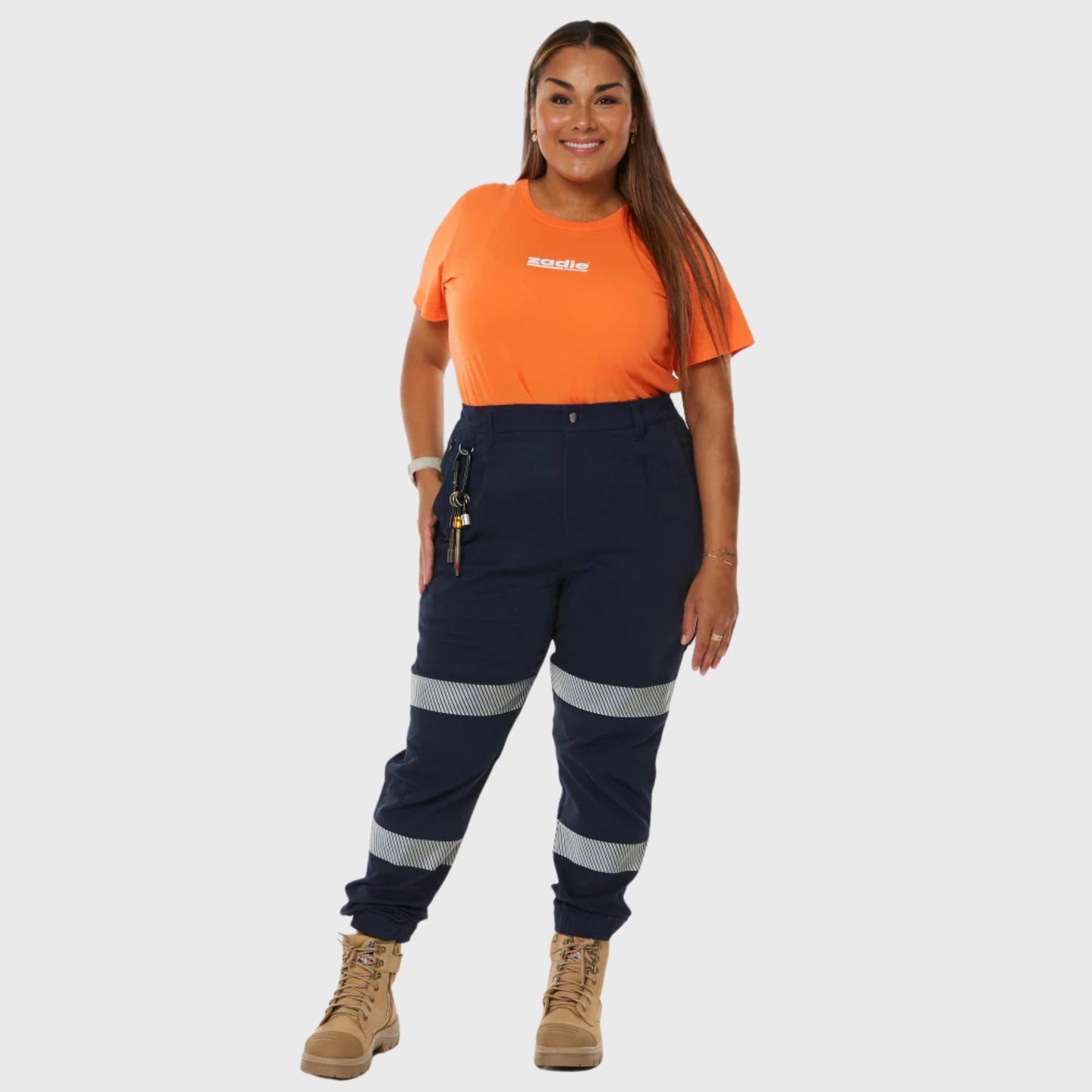 ZADIE WORKWEAR THE WORKZ PANT REFLECTIVE - NAVY TAPED