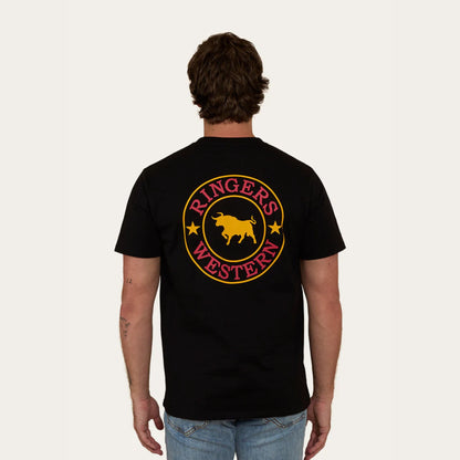 Signature Bull Mens Loose Fit T-Shirt - Black/Red/Yellow