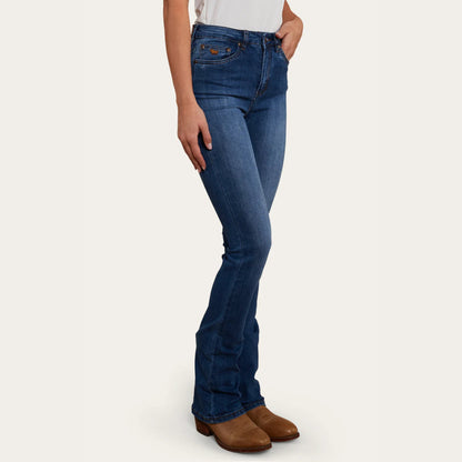 Ringers Western Penny Rodeo Womens High Rise Bootleg Jean - Vintage Blue