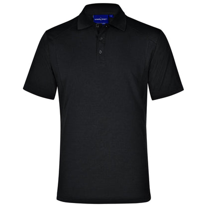 MEN'S BAMBOO CHARCOAL SHORT SLEEVE POLO - BLACK