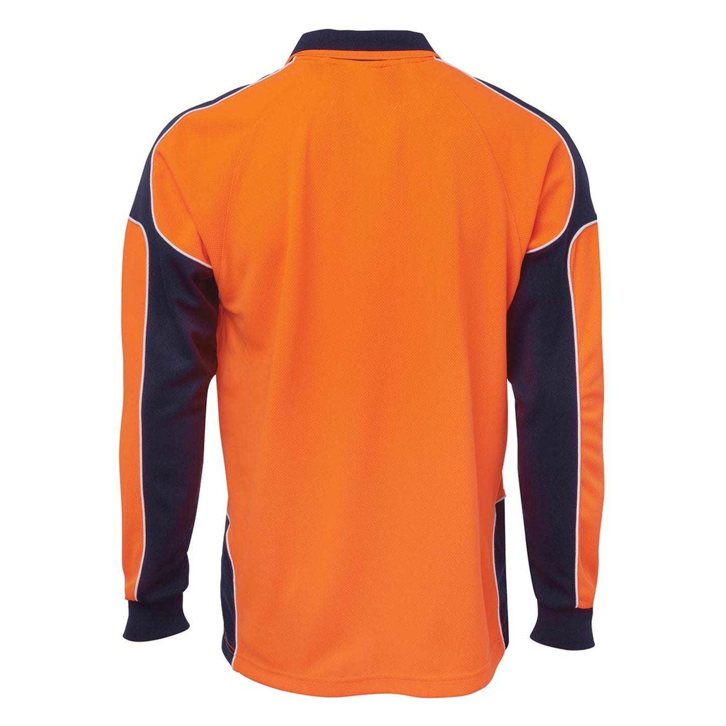 JB'S HI VIS L/S ARM PANEL POLO - ORANGE/BLACK