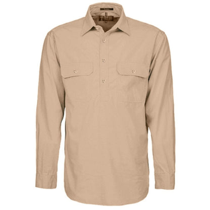 MENS PILBARA CLOSED FRONT LONG SLEEVE SHIRT