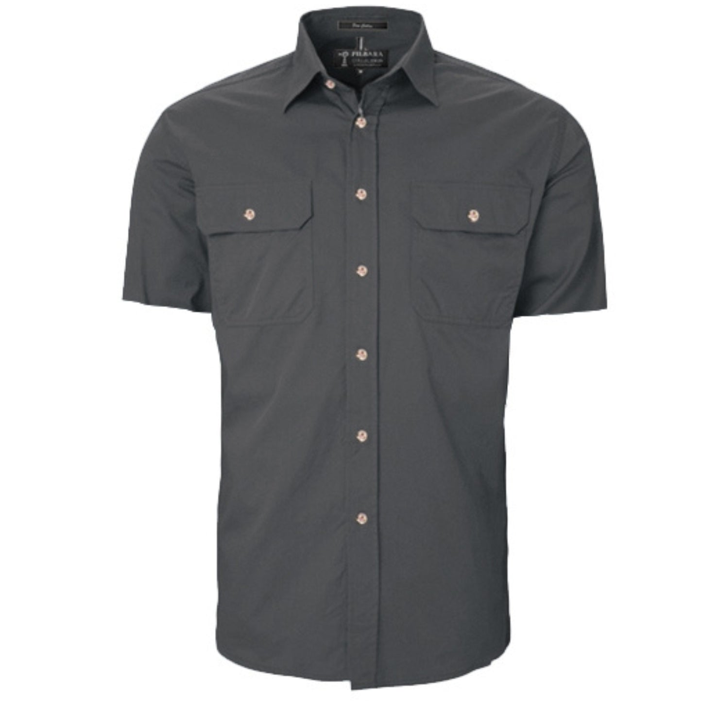 RITEMATE MENS PILBARA OPEN FRONT SHORT SLEEVE SHIRT