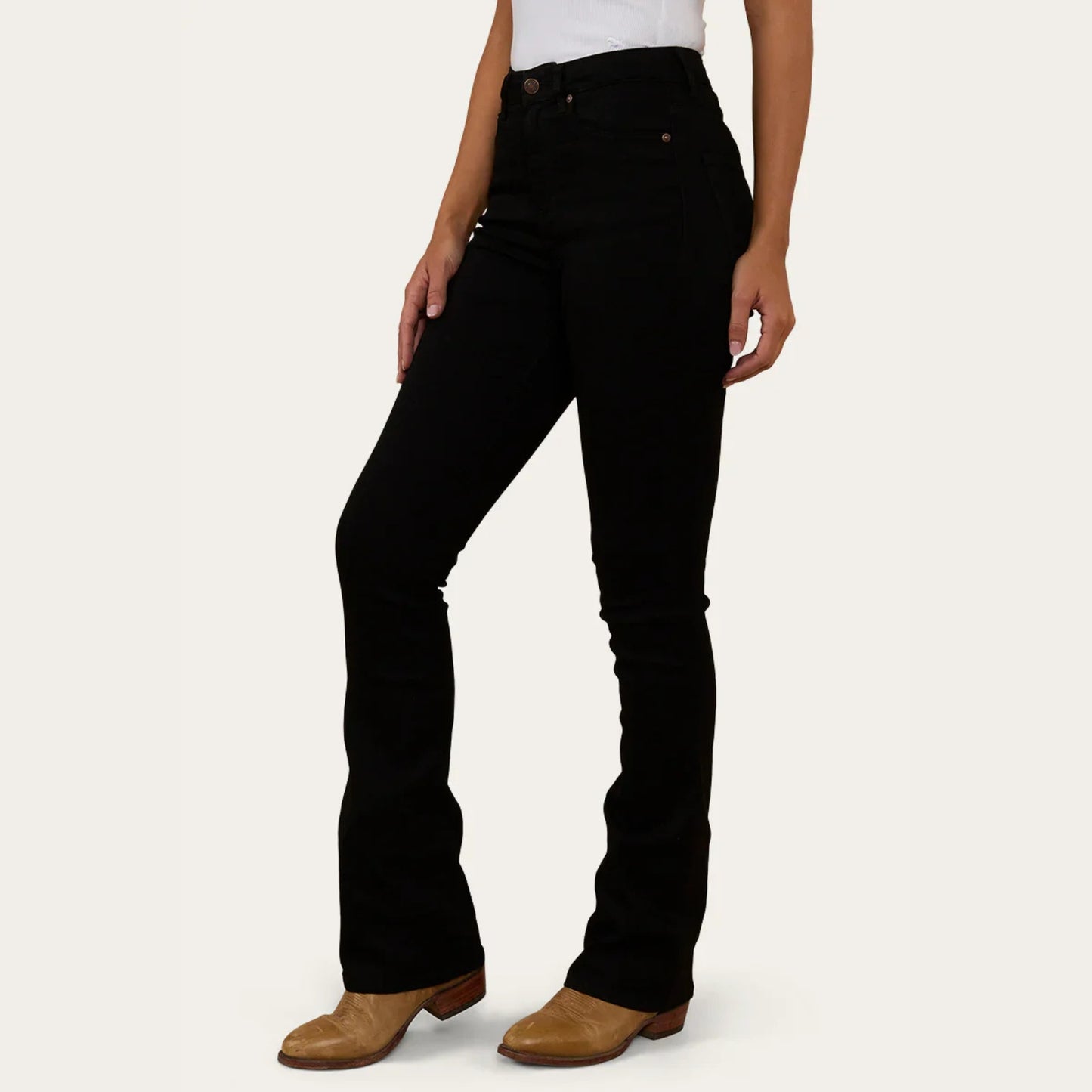 Ringers Western Penny Rodeo Womens High Rise Bootleg Jean - BLACK