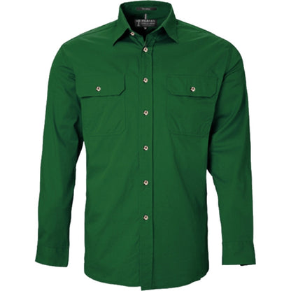 RITEMATE MENS PILBARA OPEN FRONT LONG SLEEVE SHIRT