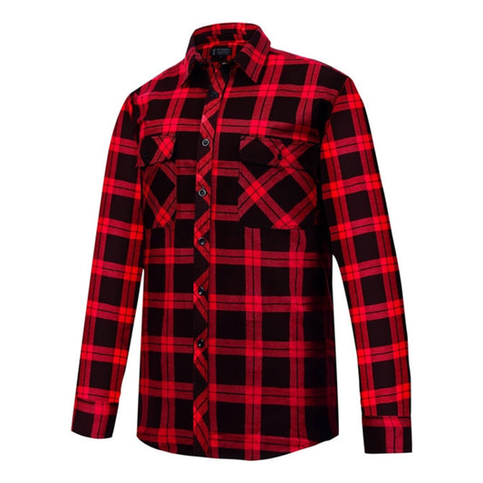 Flannelette Quilted Shirt Men's Open Front