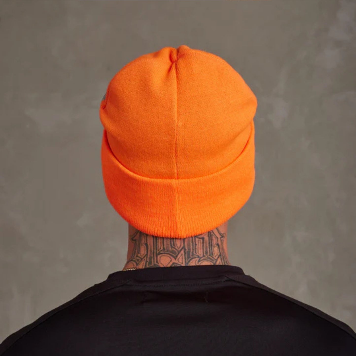 ANTHEM KNIT LOGO BEANIE HI VIS ORANGE