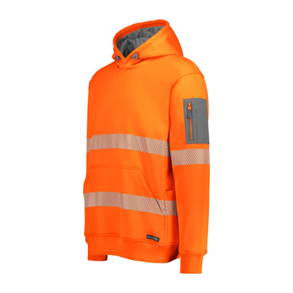 SYZMIK ZT867 UNISEX STREETWORX WATER RESISTANT HOODIE WITH SEGMENTED TAPE - ORANGE