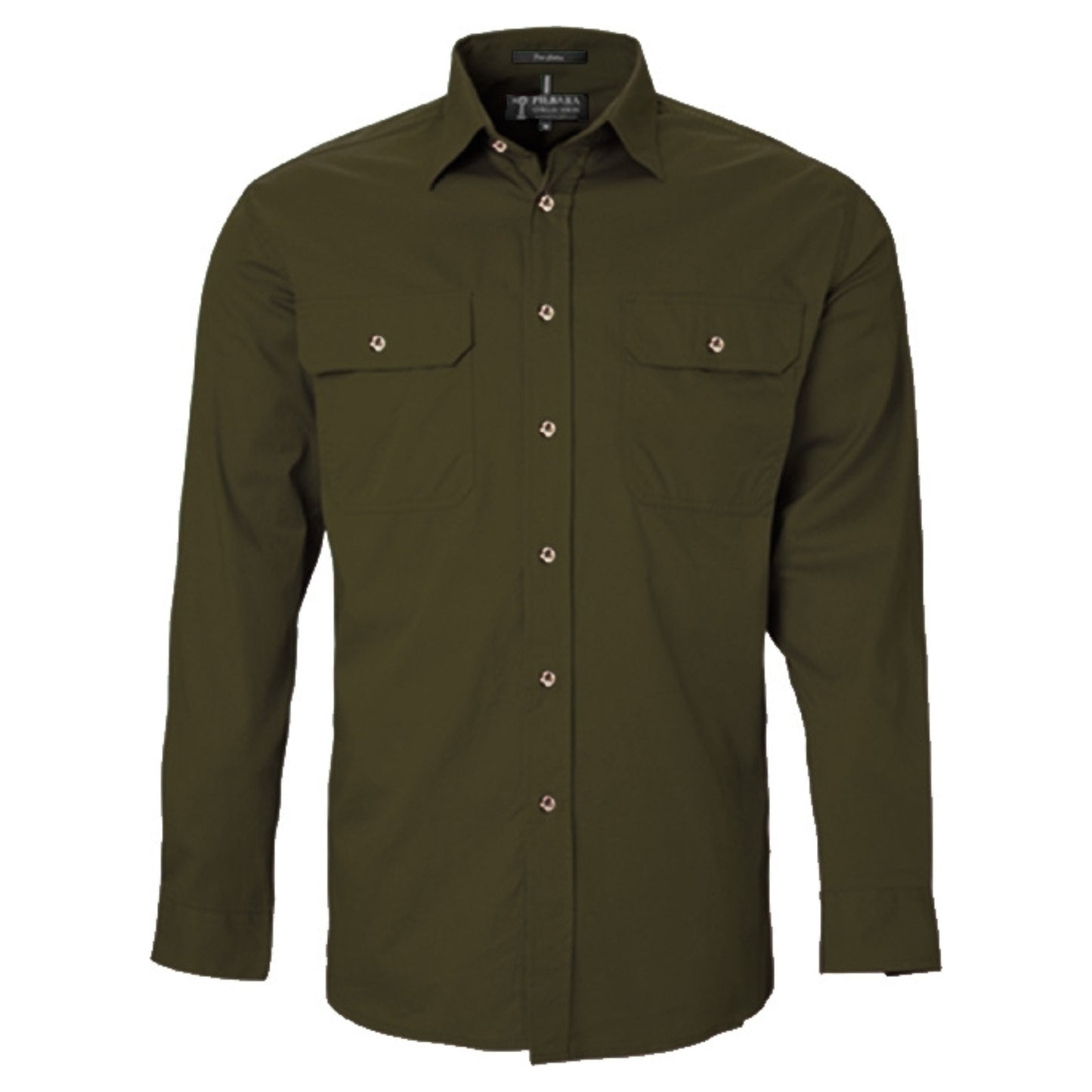 RITEMATE MENS PILBARA OPEN FRONT LONG SLEEVE SHIRT