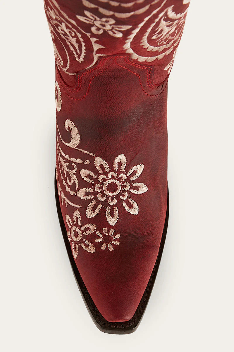 RINGERS WESTERN  OLIVIA WOMENS CUBAN HEEL WESTERN BOOT - RED