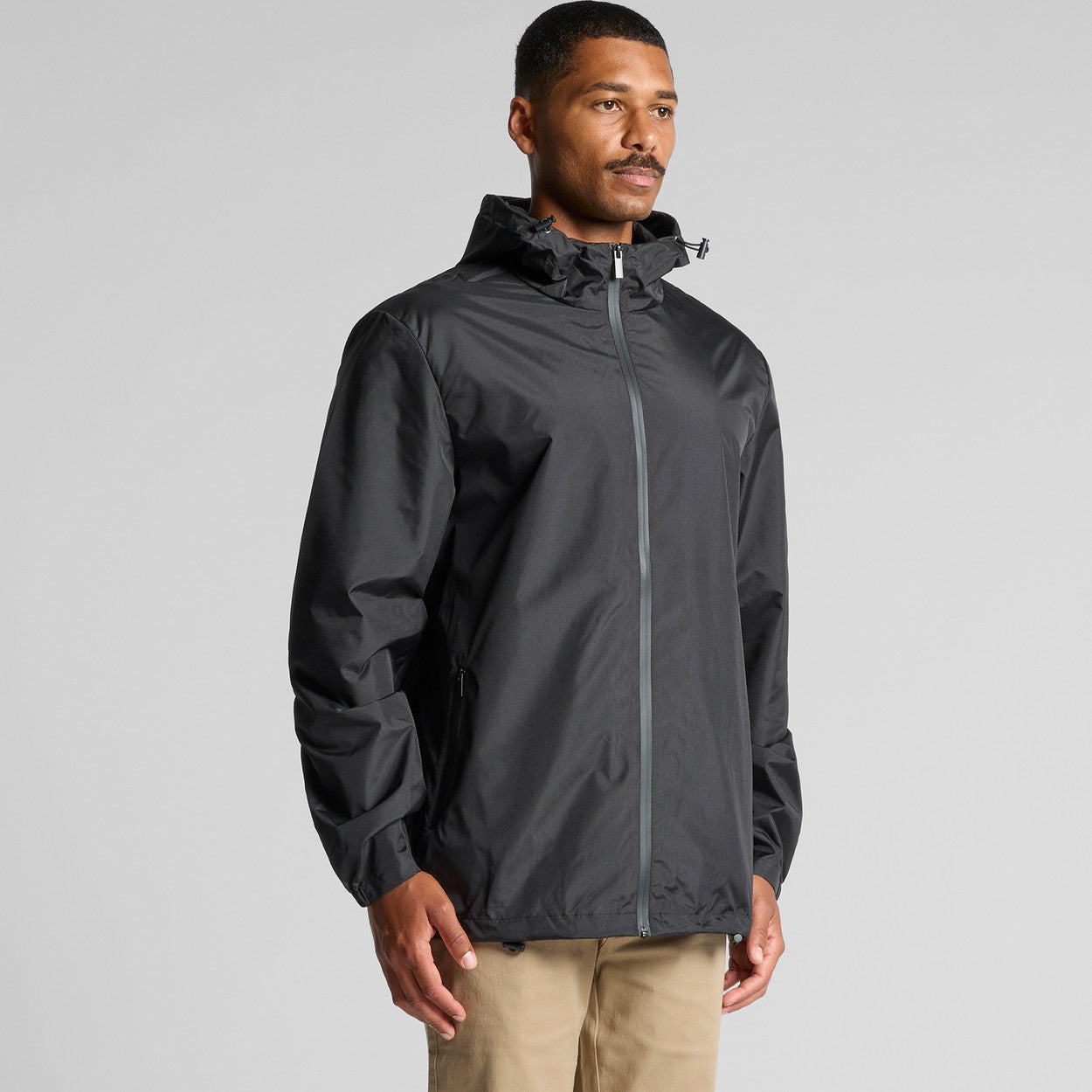 AS COLOUR SECTION ZIP JACKET - BLACK