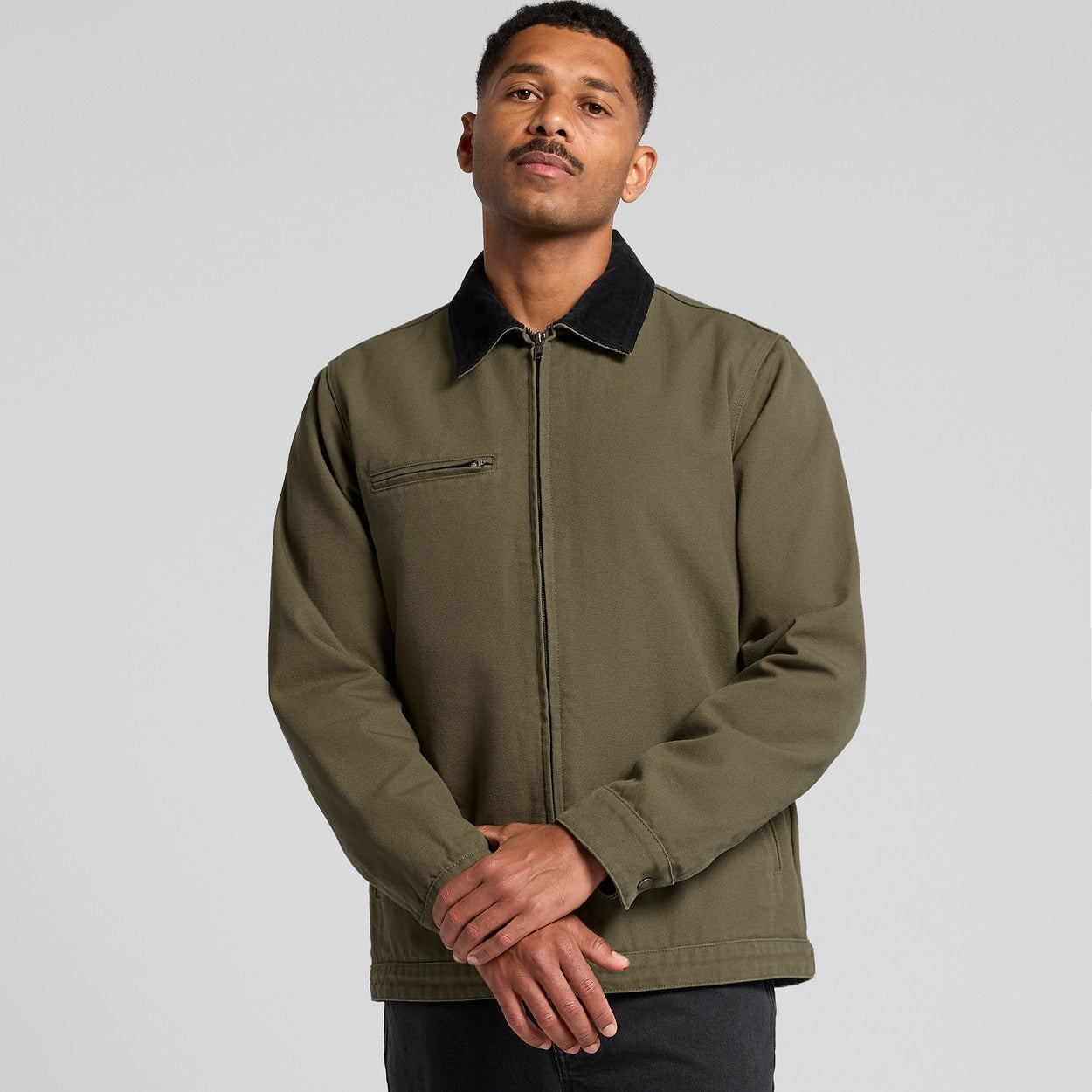 AS COLOUR CANVAS CORD COLLAR JACKET