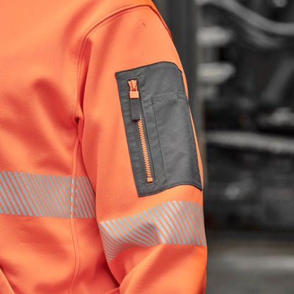 SYZMIK ZT867 UNISEX STREETWORX WATER RESISTANT HOODIE WITH SEGMENTED TAPE - ORANGE