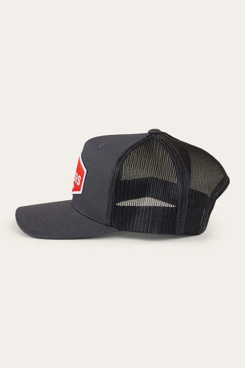 RINGERS WESTERN SCOTTY TRUCKER CAP - CHARCOAL/RED