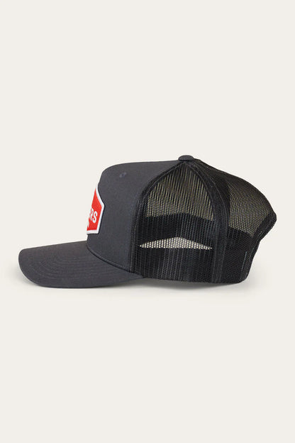 RINGERS WESTERN SCOTTY TRUCKER CAP - CHARCOAL/RED