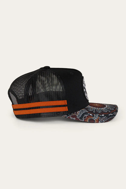 RINGERS WESTERN WALKABOUT WARRIOR TRUCKER CAP - BLACK