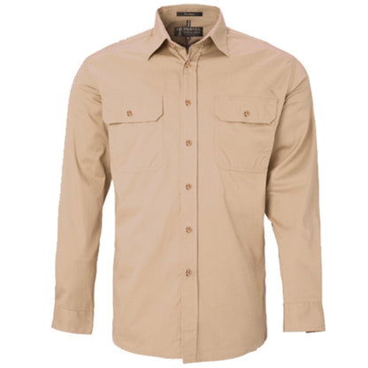 RITEMATE MENS PILBARA OPEN FRONT LONG SLEEVE SHIRT