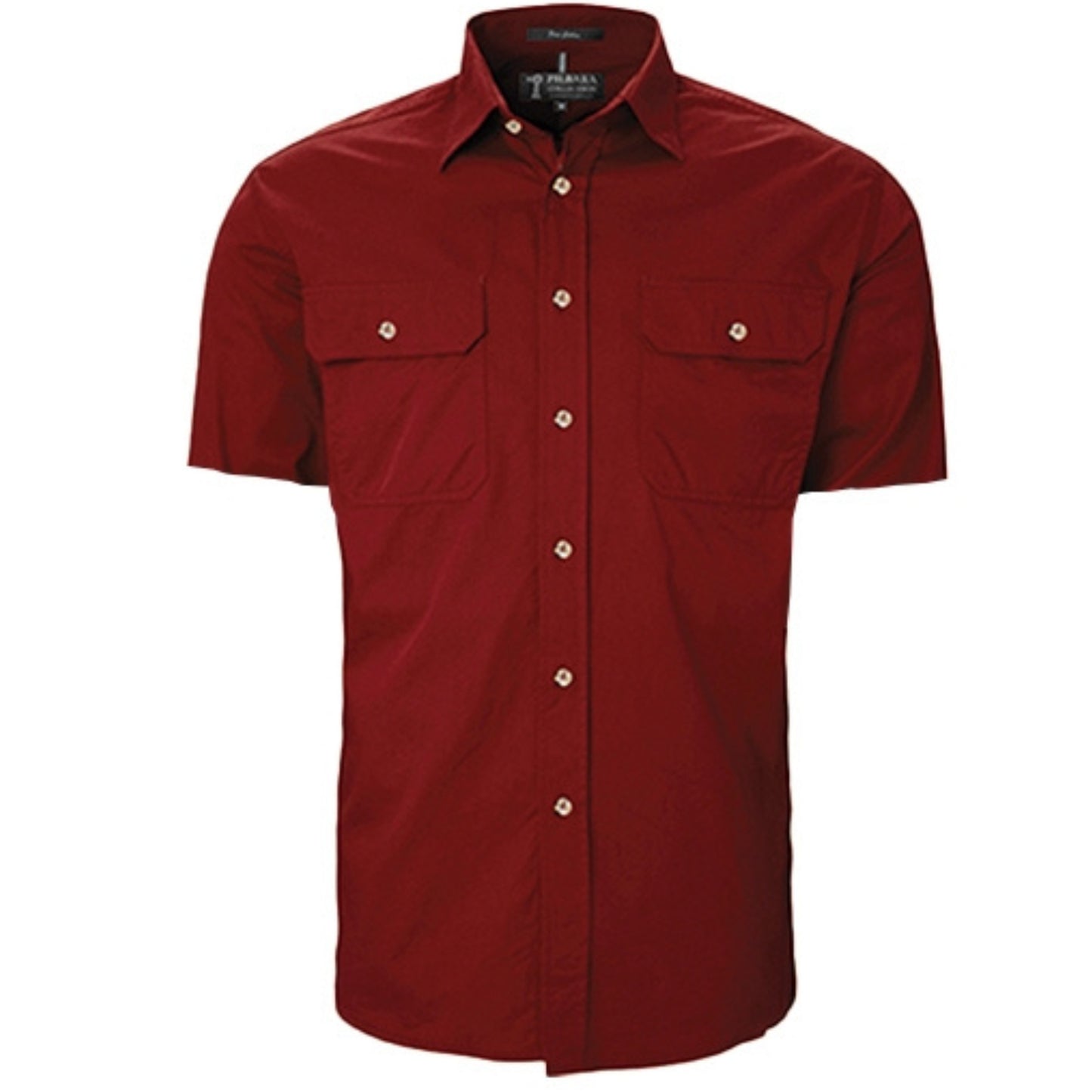 RITEMATE MENS PILBARA OPEN FRONT SHORT SLEEVE SHIRT