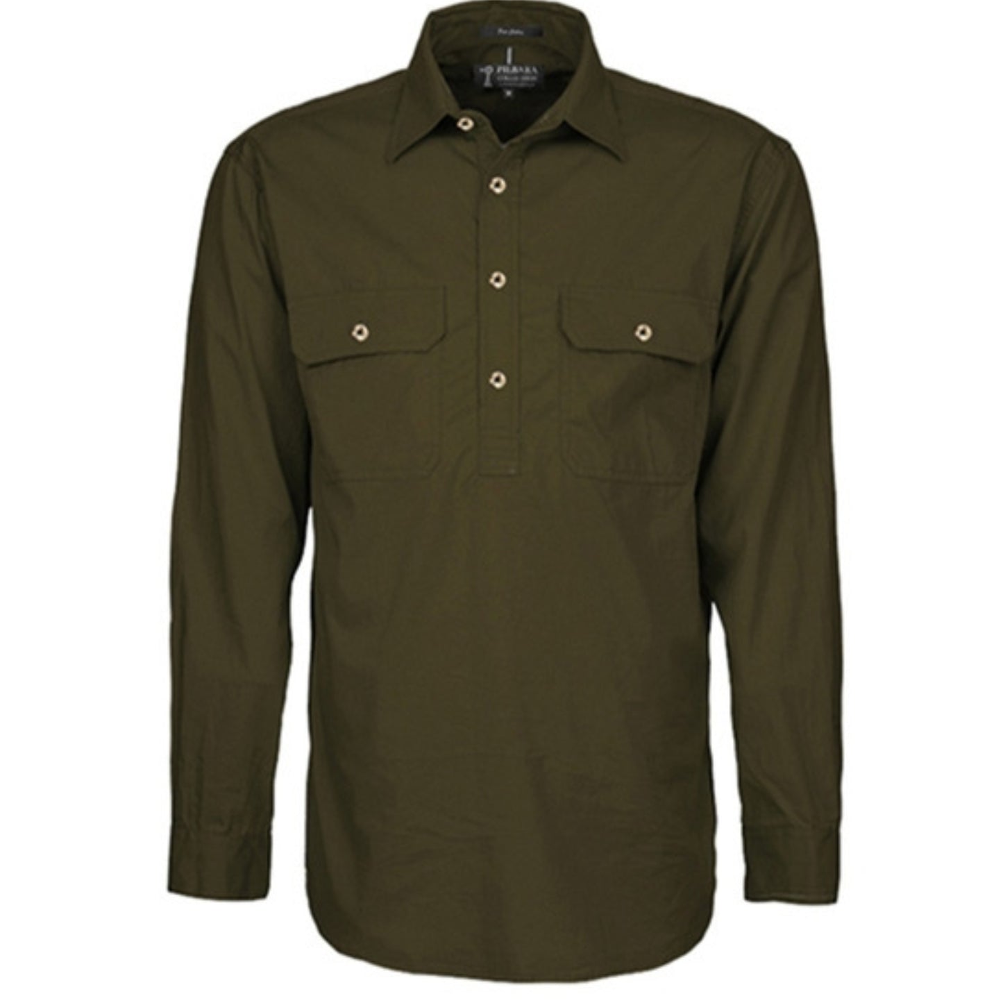 MENS PILBARA CLOSED FRONT LONG SLEEVE SHIRT