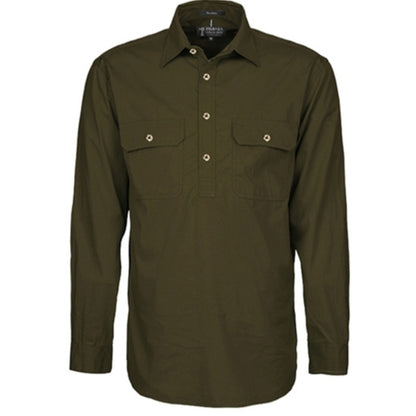 MENS PILBARA CLOSED FRONT LONG SLEEVE SHIRT