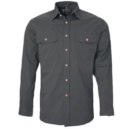 RITEMATE MENS PILBARA OPEN FRONT LONG SLEEVE SHIRT