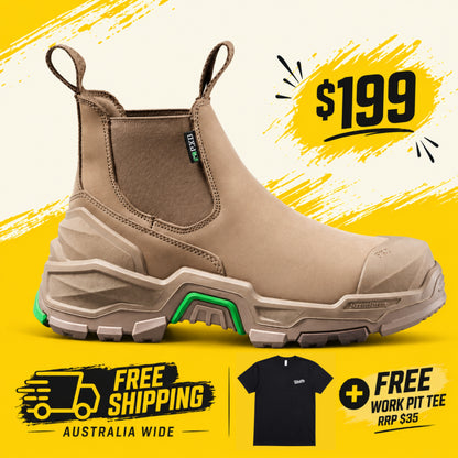 FXD - DURA X3 NITROCORE™ SLIP ON, HIGH PERFORMANCE WORK BOOTS -STONE