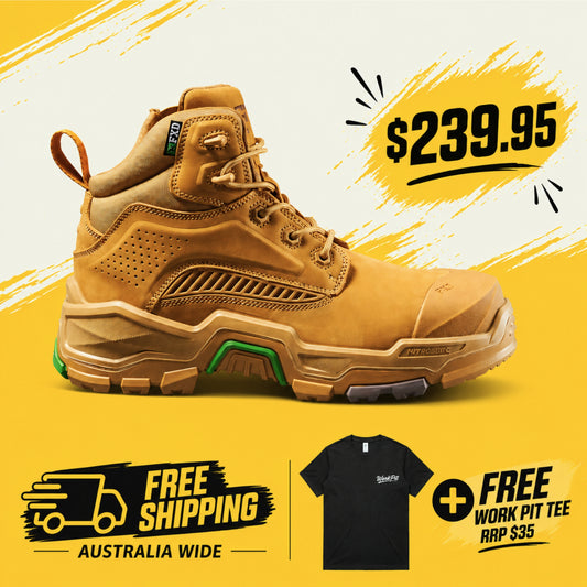 FXD - DURA X2 - NITROCORE™ MID CUT, HIGH PERFORMANCE WORK BOOTS - WHEAT