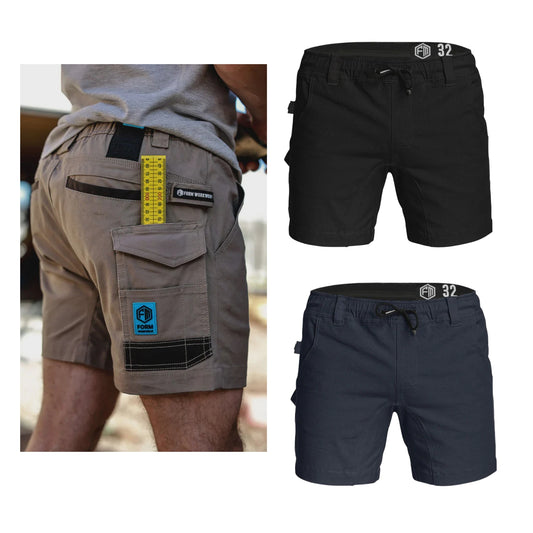 3 PAIRS OF FORM ELASTIC WORK SHORTS