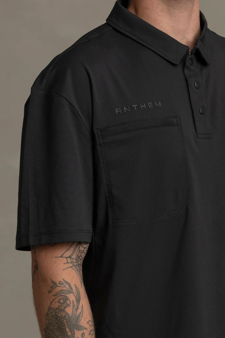 LIGHTWEIGHT PERFORMANCE POLO - BLACK