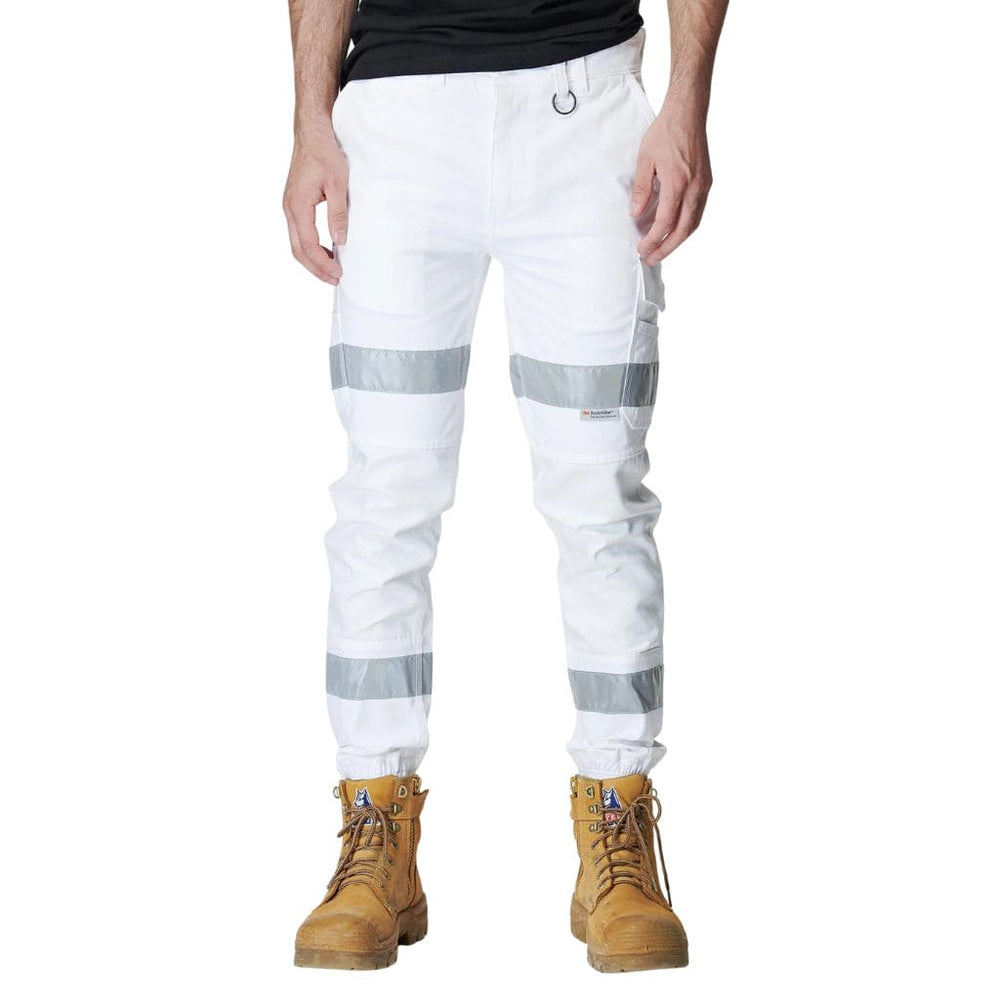 ELWD MENS REFLECTIVE CUFFED PANT WHITE