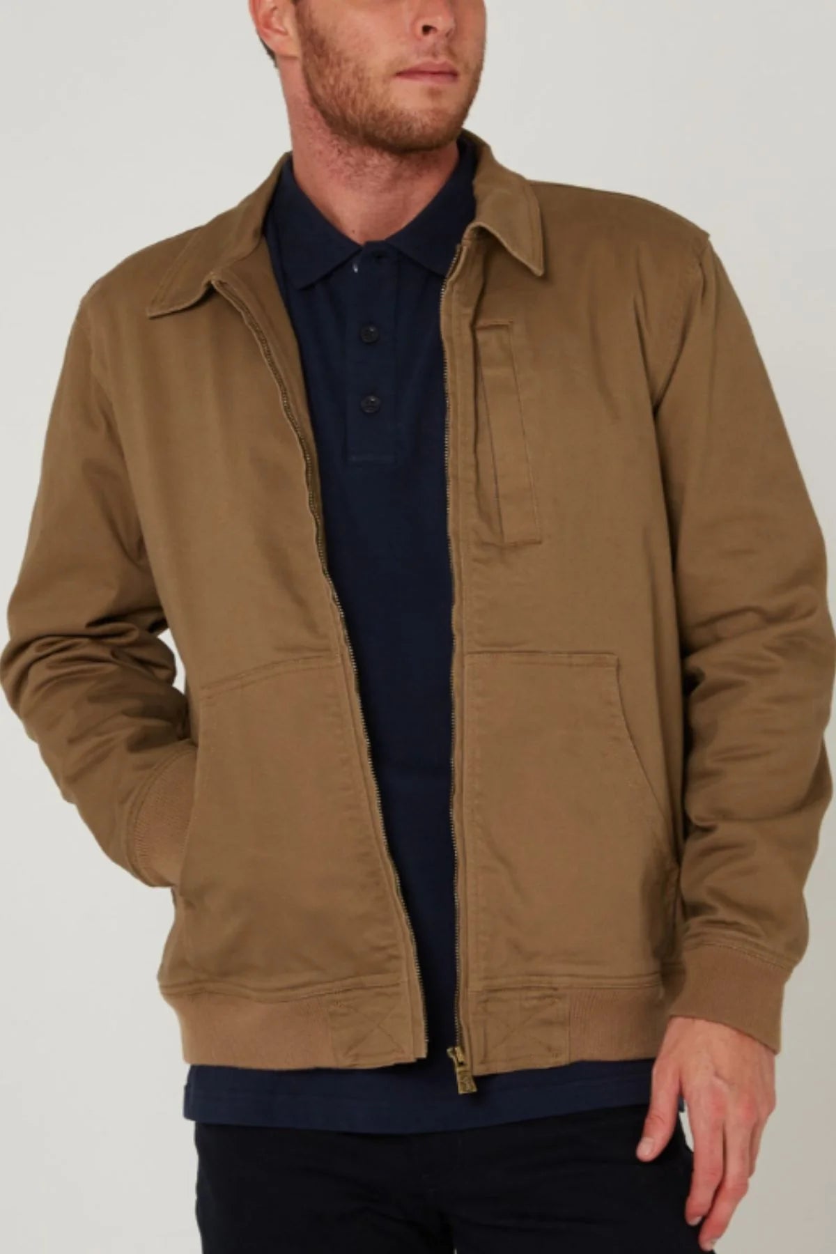 PILBARA MEN'S SHERPA BOMBER JACKET - WHISKY