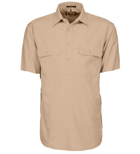MENS PILBARA CLOSED FRONT SHORT SLEEVE SHIRT