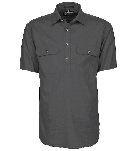 MENS PILBARA CLOSED FRONT SHORT SLEEVE SHIRT