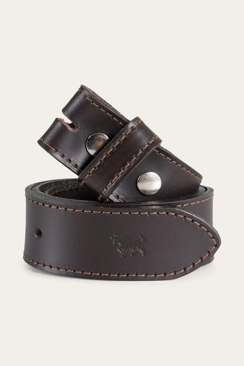 RINGERS WESTERN TIBBS LEATHER BELT STRAP DARK CHOCOLATE