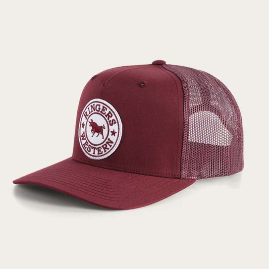 Signature Bull Trucker Cap - burgundy white
