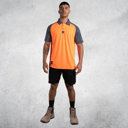 ANTHEM HI FLOW PERFORMANCE POLO - HI VIS ORANGE