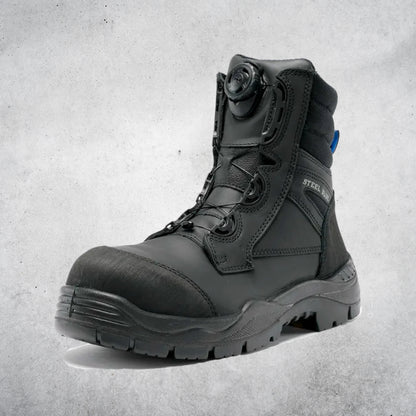 STEEL BLUE TORQUAY WATER RESISTANT COMPOSITE SPINFX BOA LACE BOOTS - BLACK