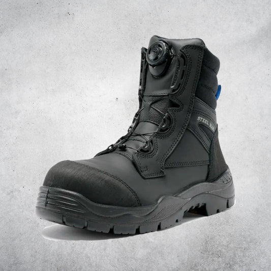 STEEL BLUE TORQUAY WATER RESISTANT COMPOSITE SPINFX BOA LACE BOOTS - BLACK