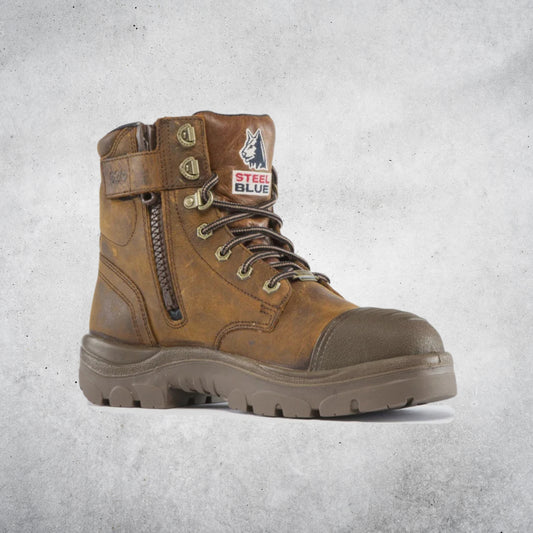 STEEL BLUE - ARGYLE ZIP SCUFF WP 312639 -DISTRESSED BROWN