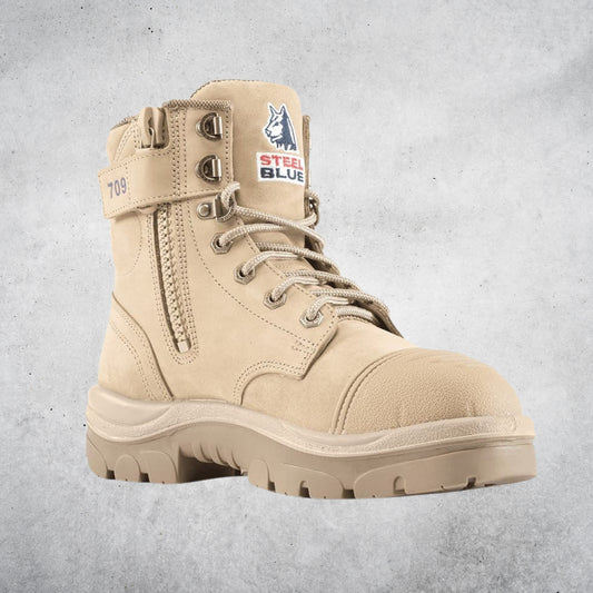STEEL BLUE 512709 ARGYLE ZIP LADIES TPU SCUFF  CAP BOOTS - SAND