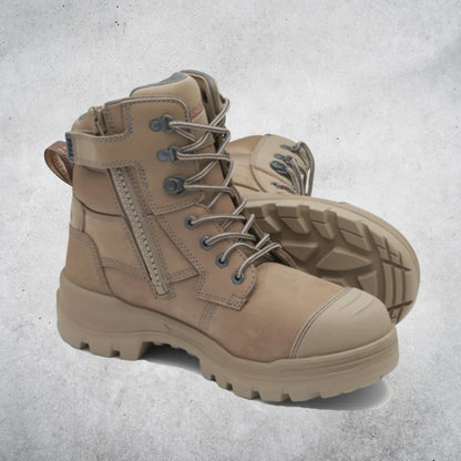 BLUNDSTONE #8063 UNISEX ROTOFLEX SAFETY BOOTS - STONE