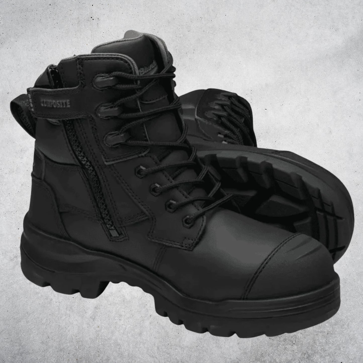 BLUNDSTONE #8561 ROTOFLEX 6in UNISEX TPU ZIPSIDE BOOTS BLACK